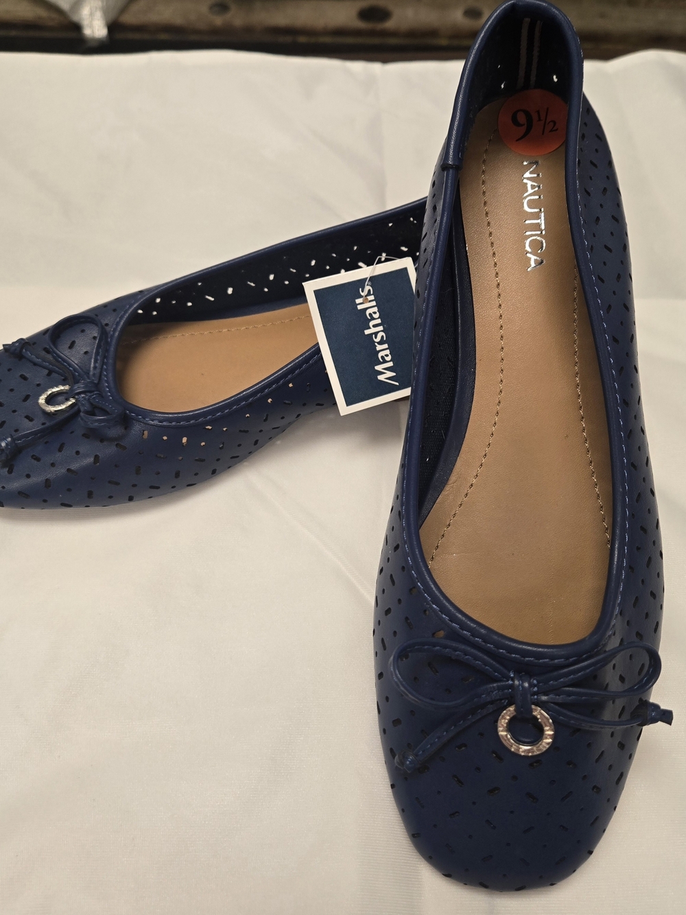 Nautica Women's Navy Perforated Ballet Flats